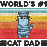 Worlds-No-1-Cat-Dad - Father Embroidery Design - FineryEmbroidery